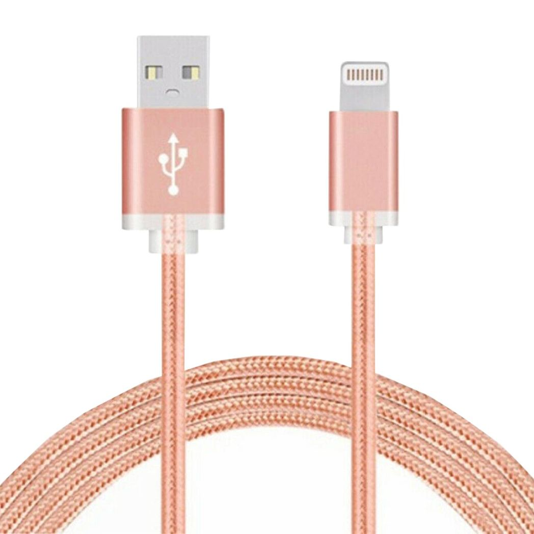 FX Powabud Nylon Braided USB Data Cable for Phone[Rose Gold]