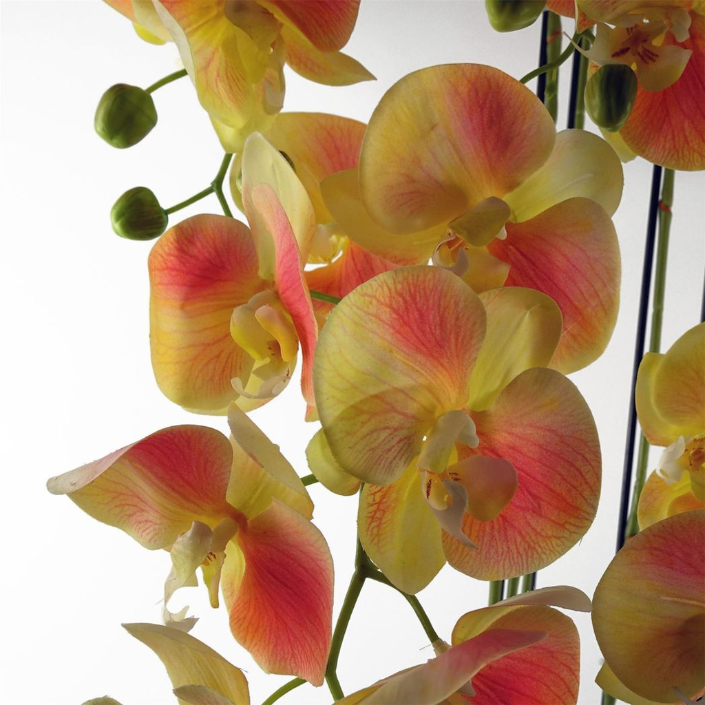 110cm Large Yellow Peach Orchid Plant Artifcial 41 REAL TOUCH flowers