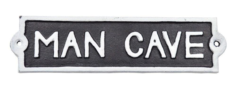 Man Cave Aluminium Cast Iron Door Sign Male Gift Wall Decor Sign 22cm