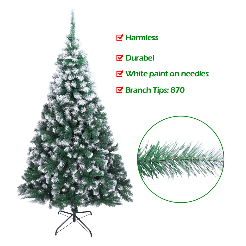 7FT Spray White PVC Christmas Tree 870 Branches