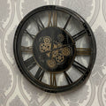 AcaciaHome Industrial with Roman Numerals Round Wall Clock (Black & Grey 68cm)