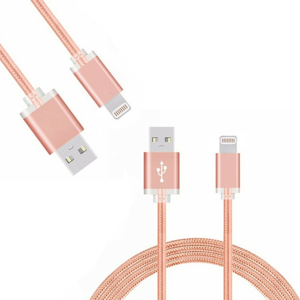 FX Powabud Nylon Braided USB Data Cable for Phone[Rose Gold]