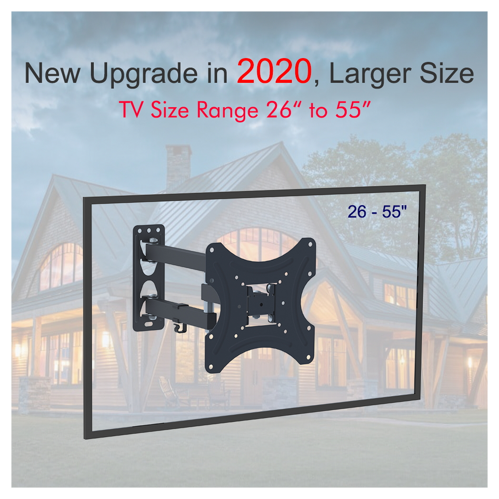 LEADZM 26-50" Adjustable Wall Mount Bracket Rotatable TV Stand TMX200 with Spirit Level