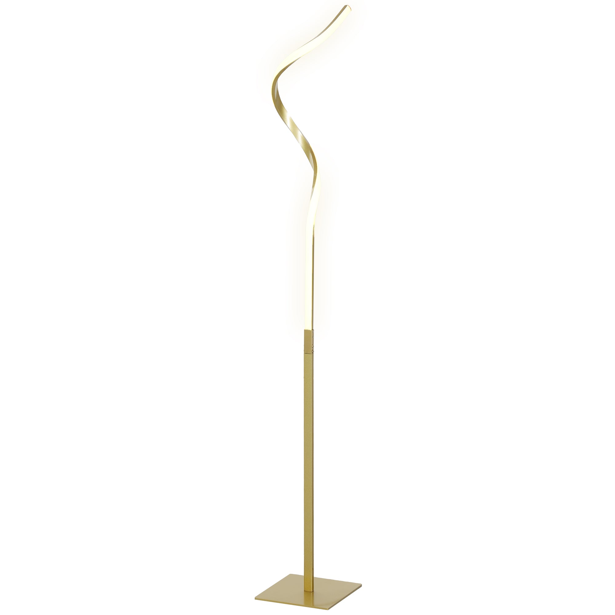 HOMCOM LED Floor Lamp, Standing Lamp with3 Adjustable Brightness Gold Tone