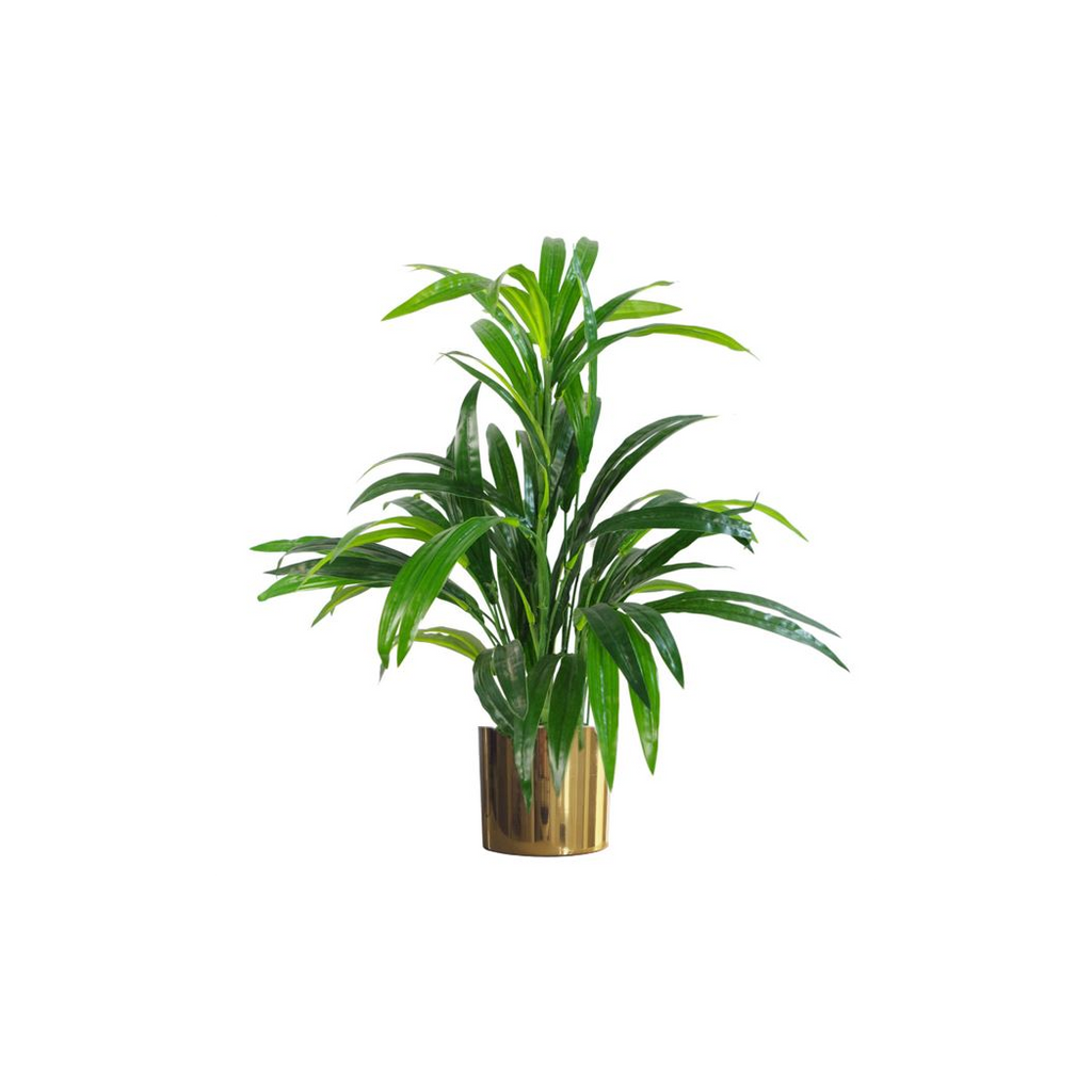 Leaf Metal Planter Plant Pot with Polished Gold Finish 20 x 18cm