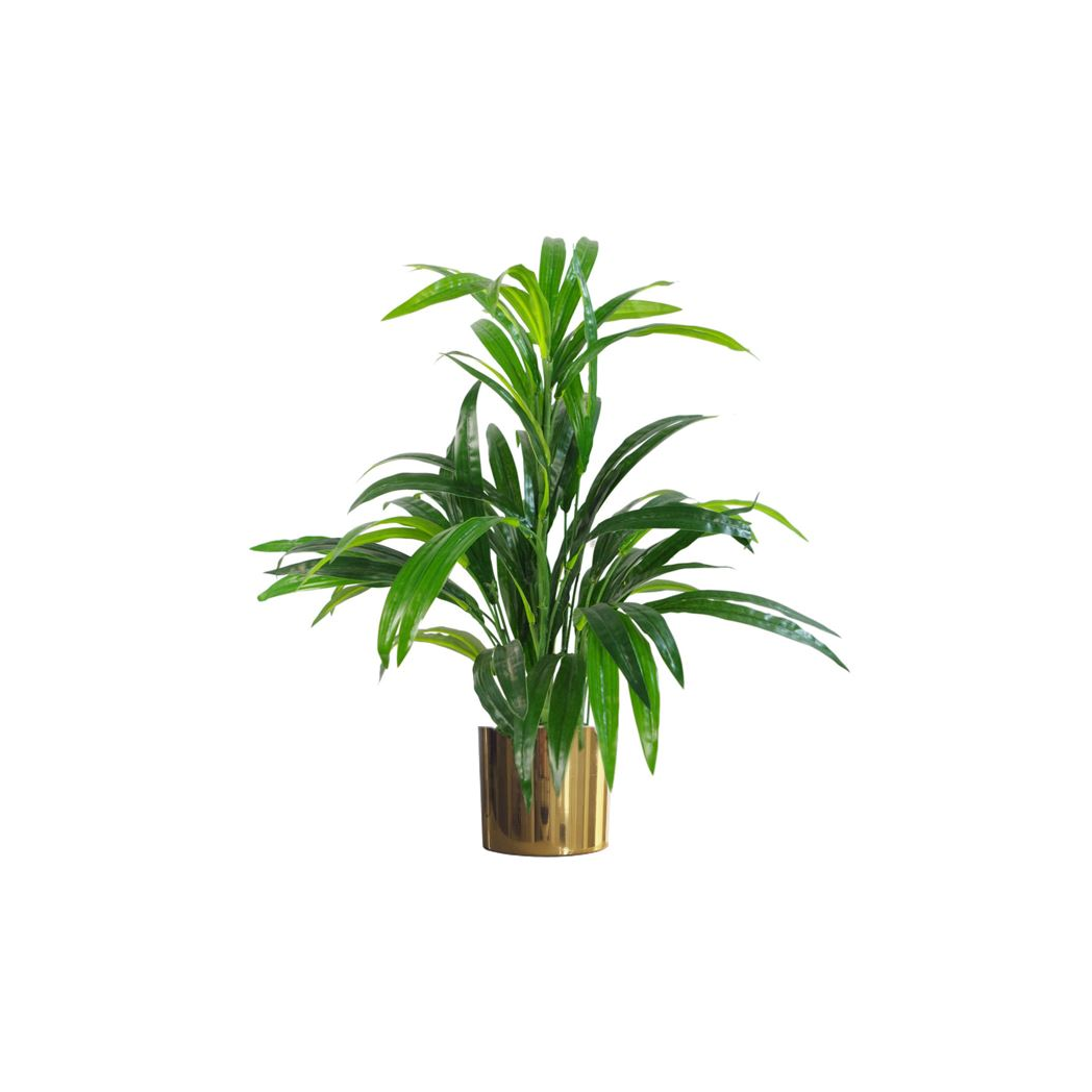 Leaf Metal Planter Plant Pot with Polished Gold Finish 20 x 18cm