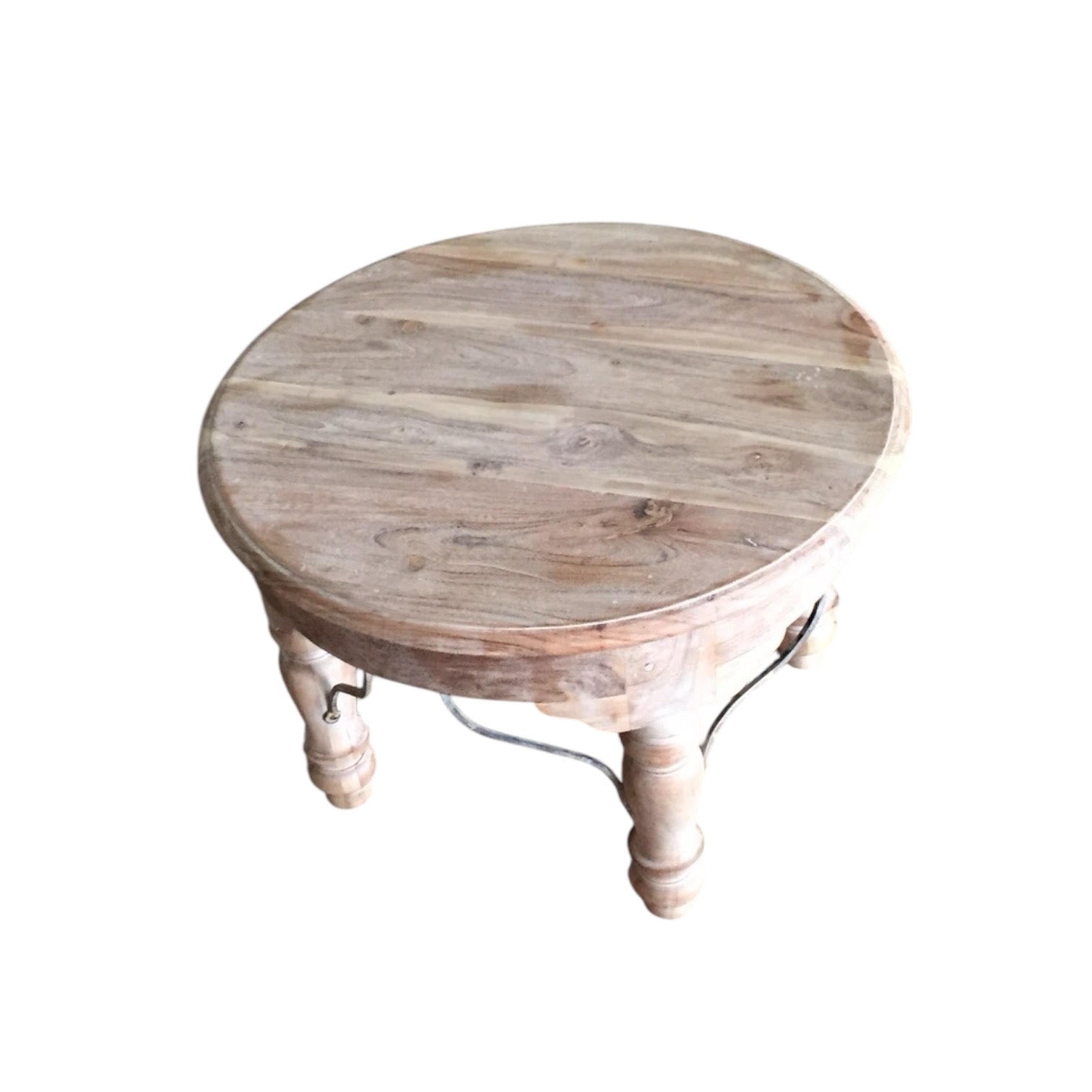 AcaciaHome Durable and Elegant Wooden Round Table (Light brown)