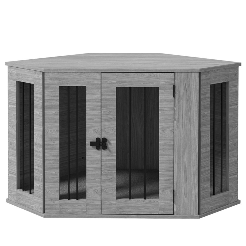 Grey Furniture-Style Dog Crate Side Table – Medium Dogs