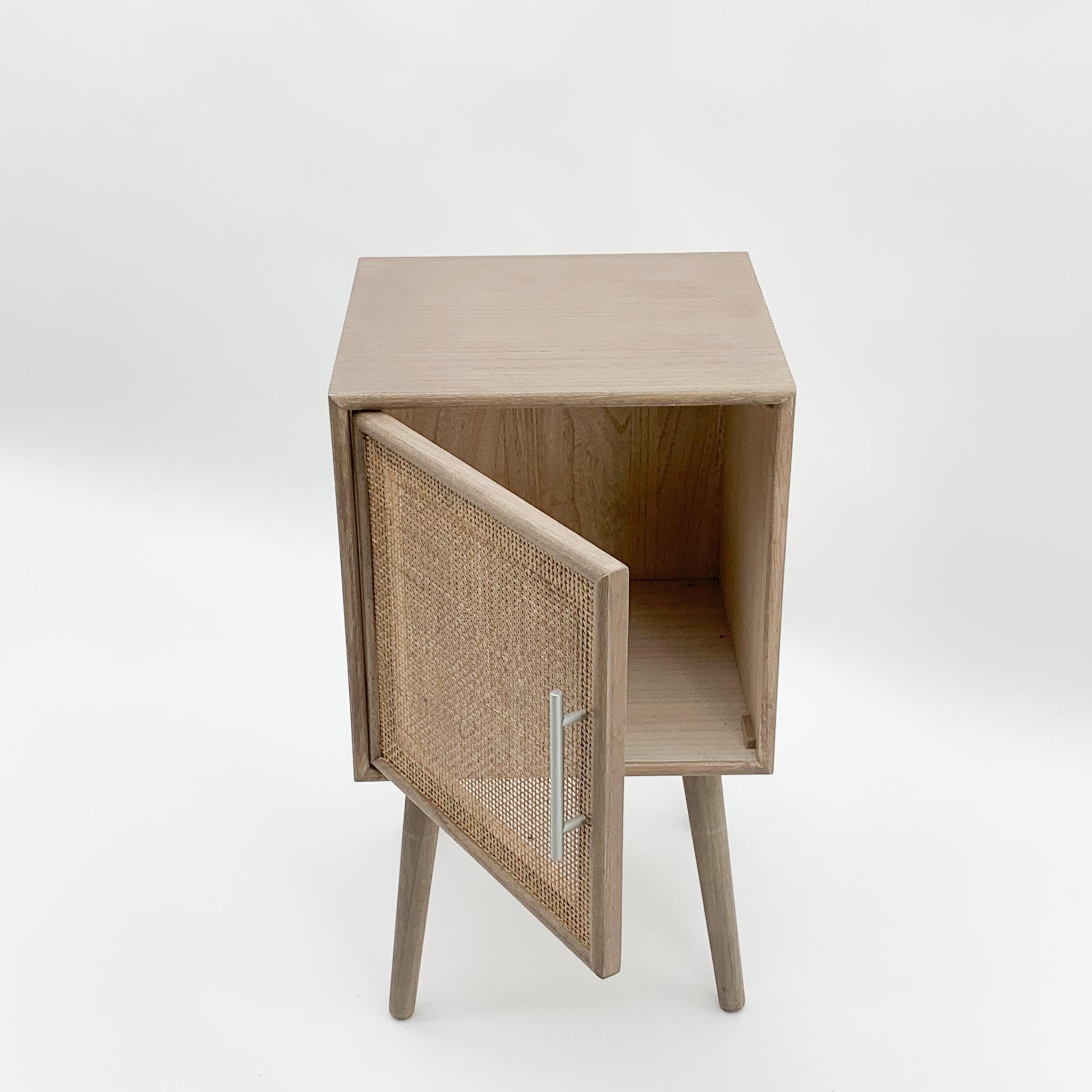 AcaciaHome Contemporary and Elegant Dark Brown Rattan Bedside Cabinet Table