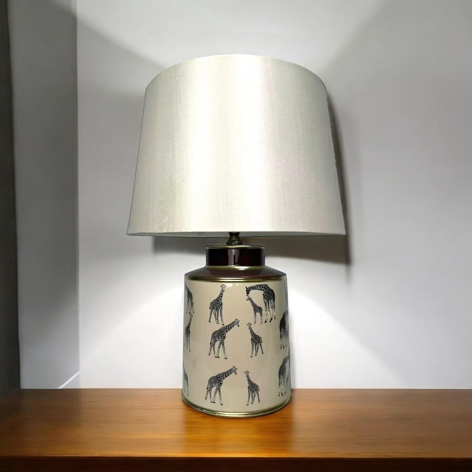 AcaciaHome Oriental Design Large Floral Ceramic Table Lamp with Drum Shade