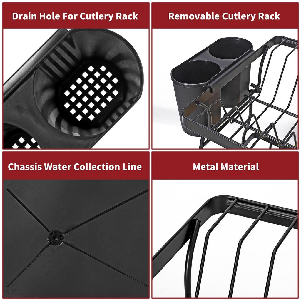 Vinsani Black Dish Rack