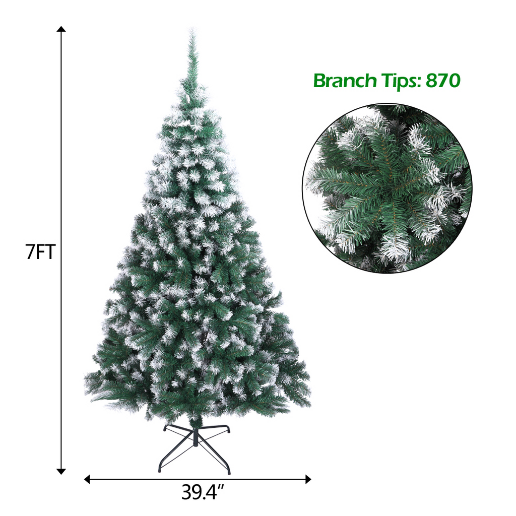 7FT Spray White PVC Christmas Tree 870 Branches