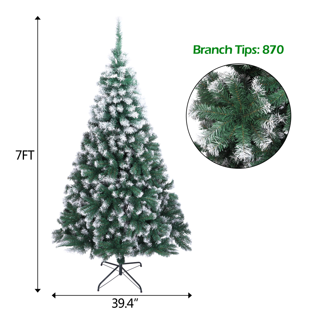 7FT Spray White PVC Christmas Tree 870 Branches