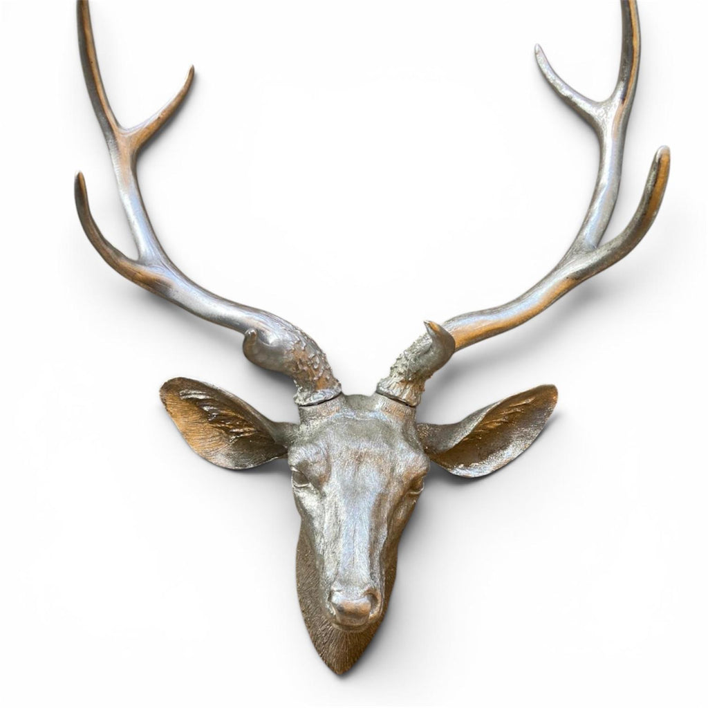51cm Silver Stag Deer Head