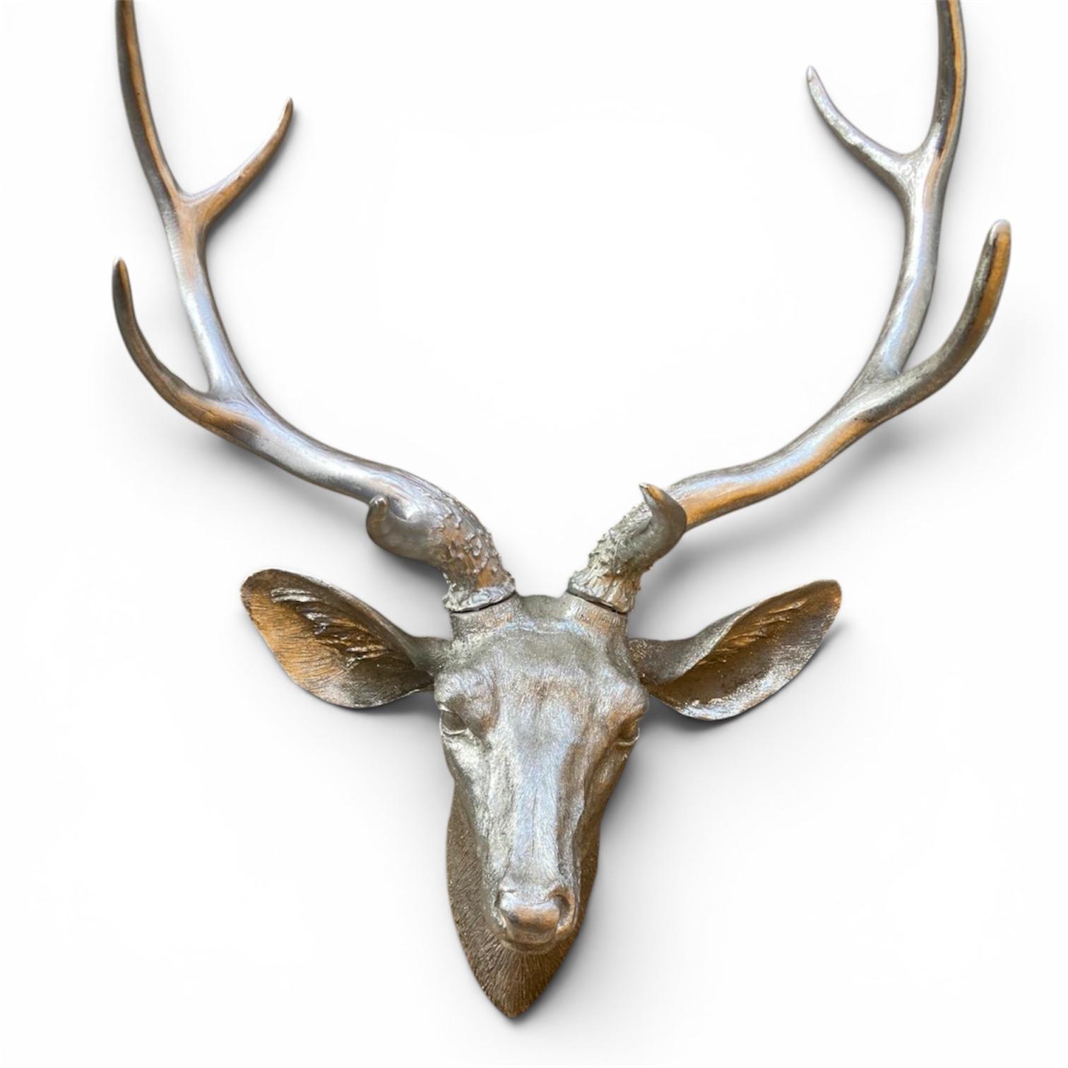 51cm Silver Stag Deer Head