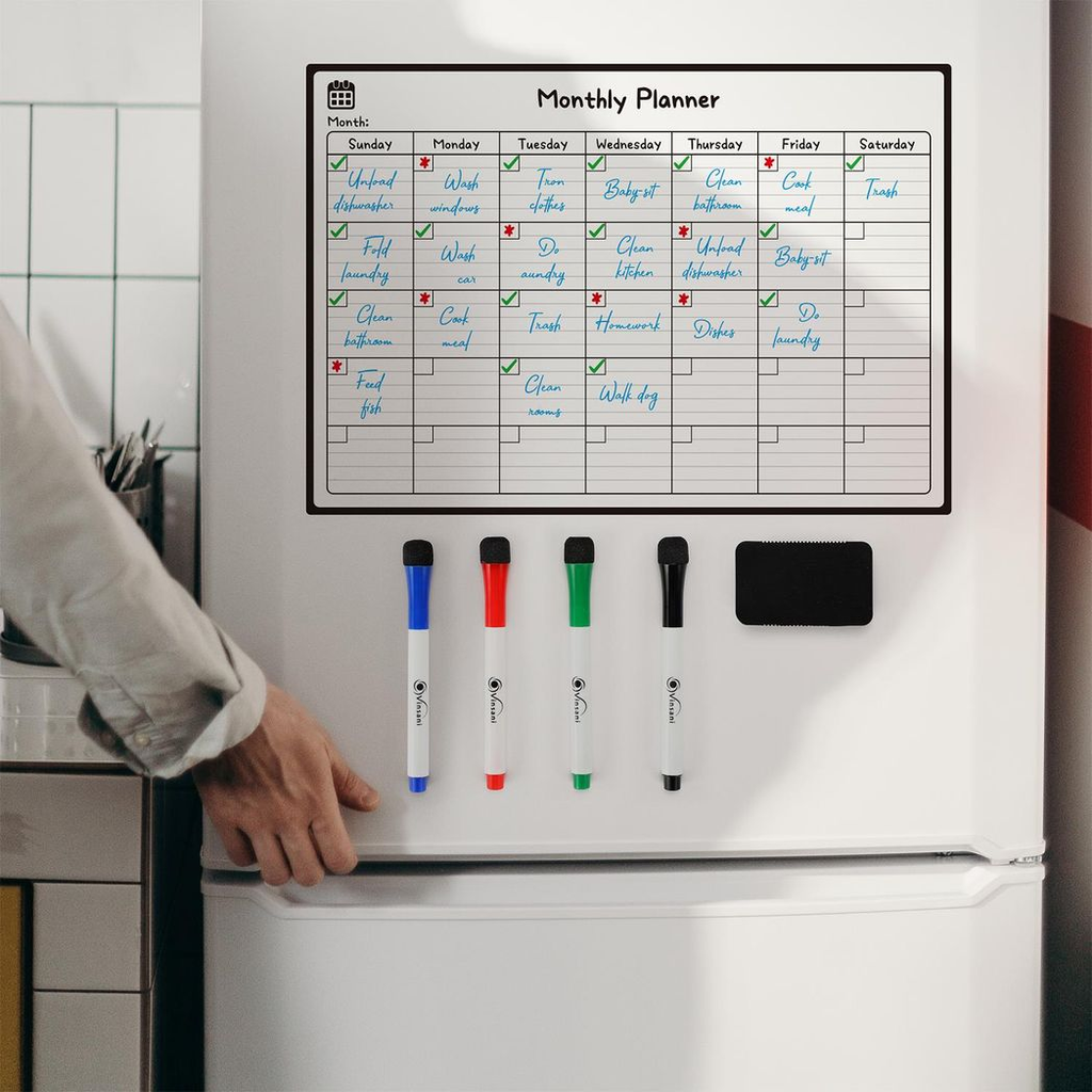 Vinsani Monthly Planner 4 Markers & Eraser
