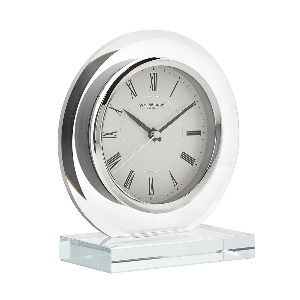 Wm.Widdop Round Glass Mantel Clock