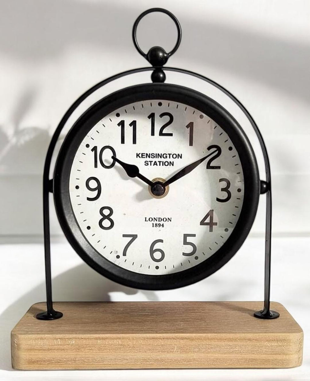 AcaciaHome Elegant Silent Sweep Mantel Clock (22CM Black Clock)