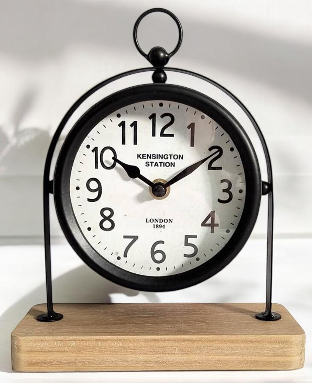 AcaciaHome Elegant Silent Sweep Mantel Clock (22CM Black Clock)