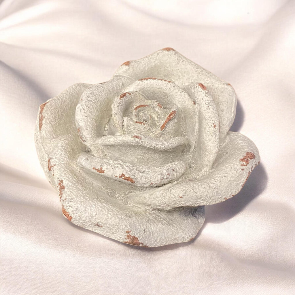Flower on a Base Garden Ornament Resin Art Sculpture Figurine Stone Look 11cm