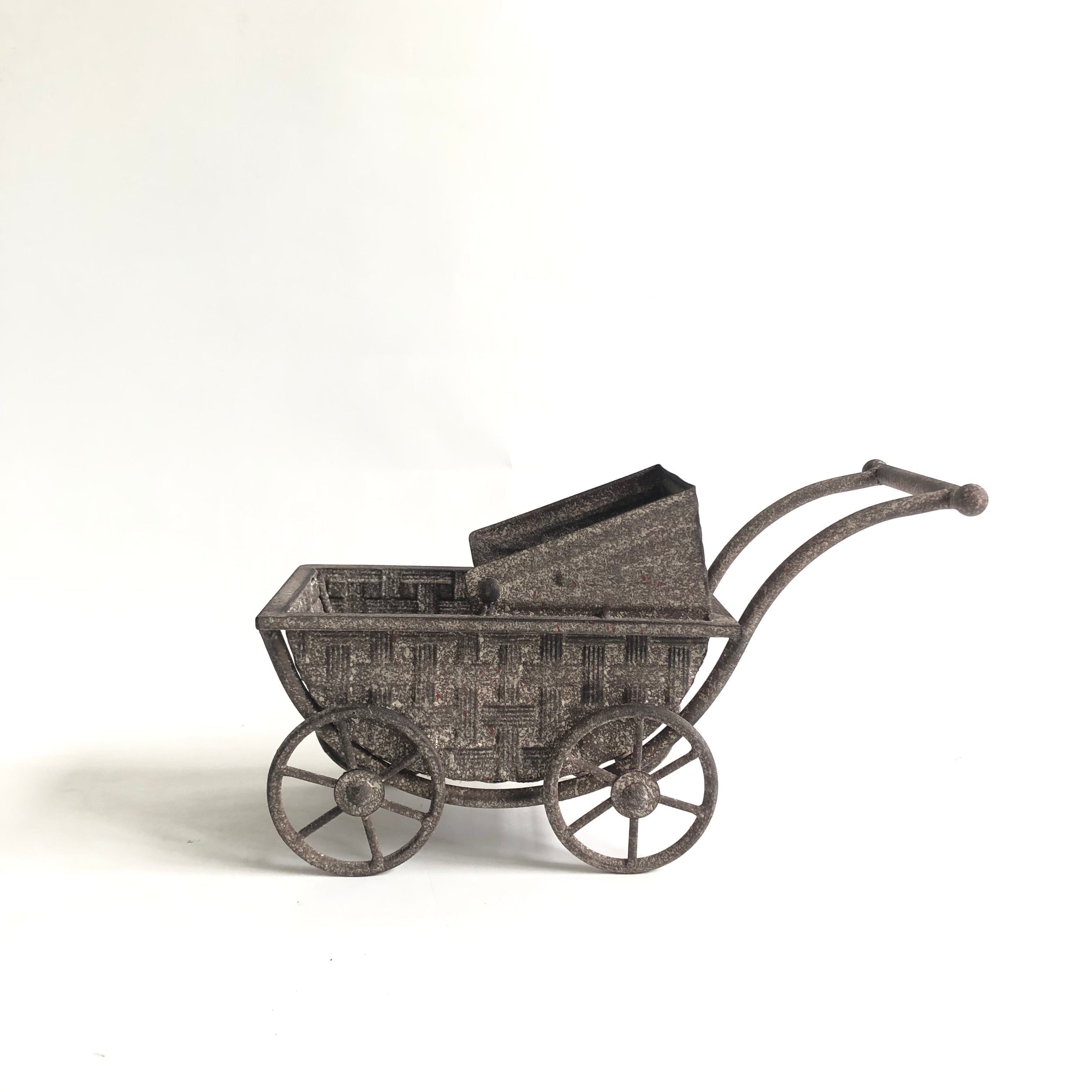 31cm Metal Planter With Wheels