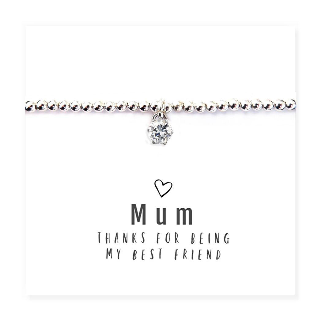 Mum Thanks For Being My Best Friend - Bracelet & Message Card