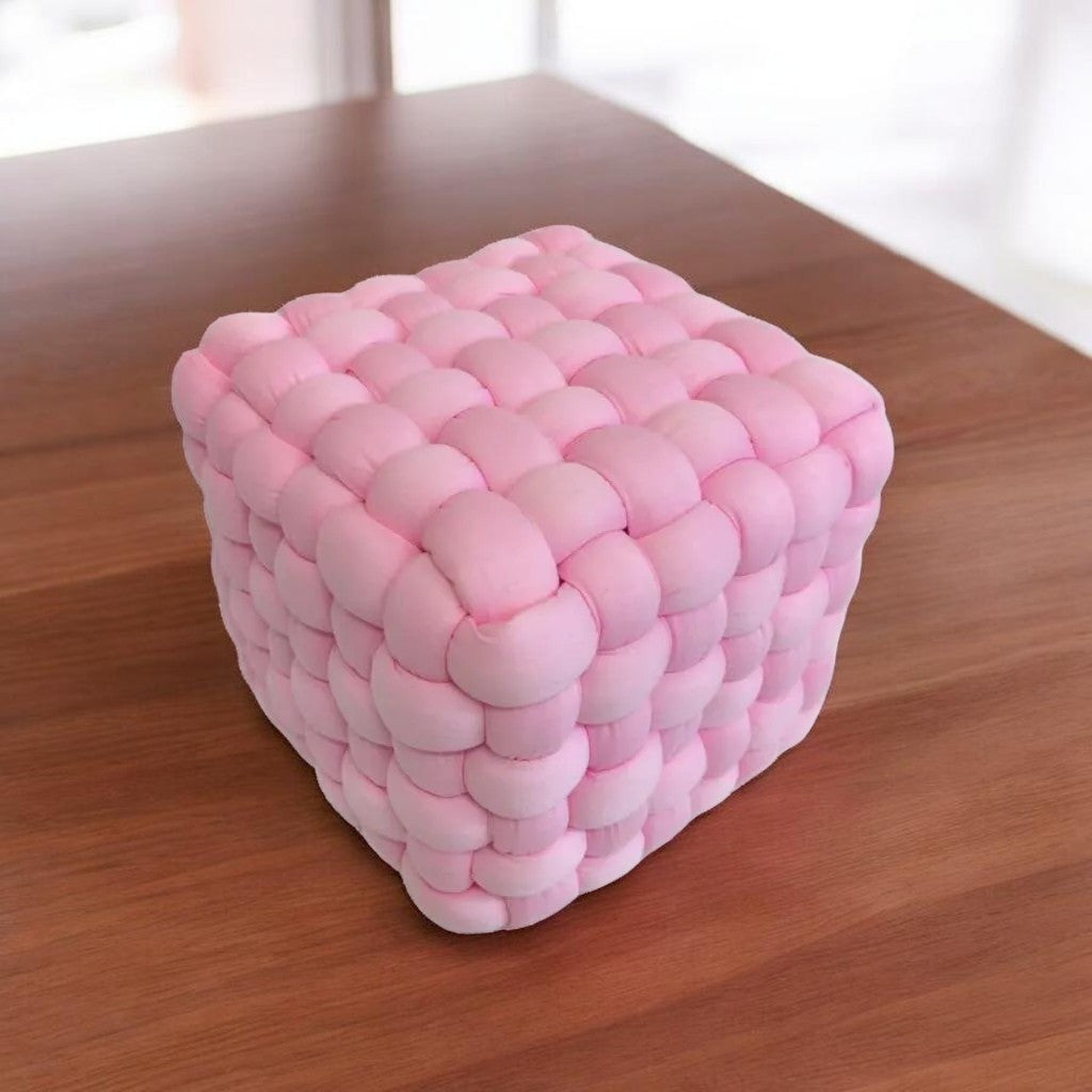 AcaciaHome Modern Velvet Upholstered Square Footstool Ottoman