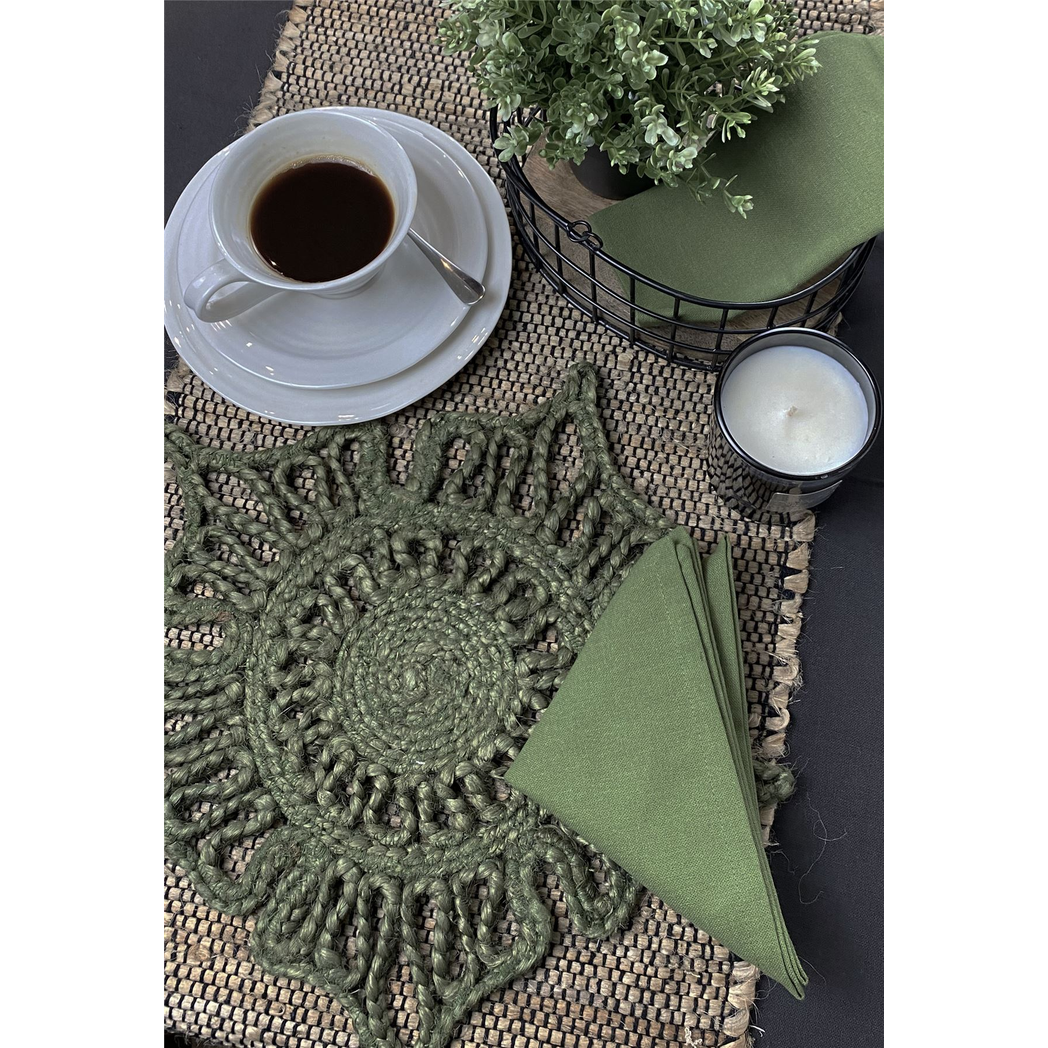 Severn Jute Star 36x36cm Olive Set of 2 Placemats