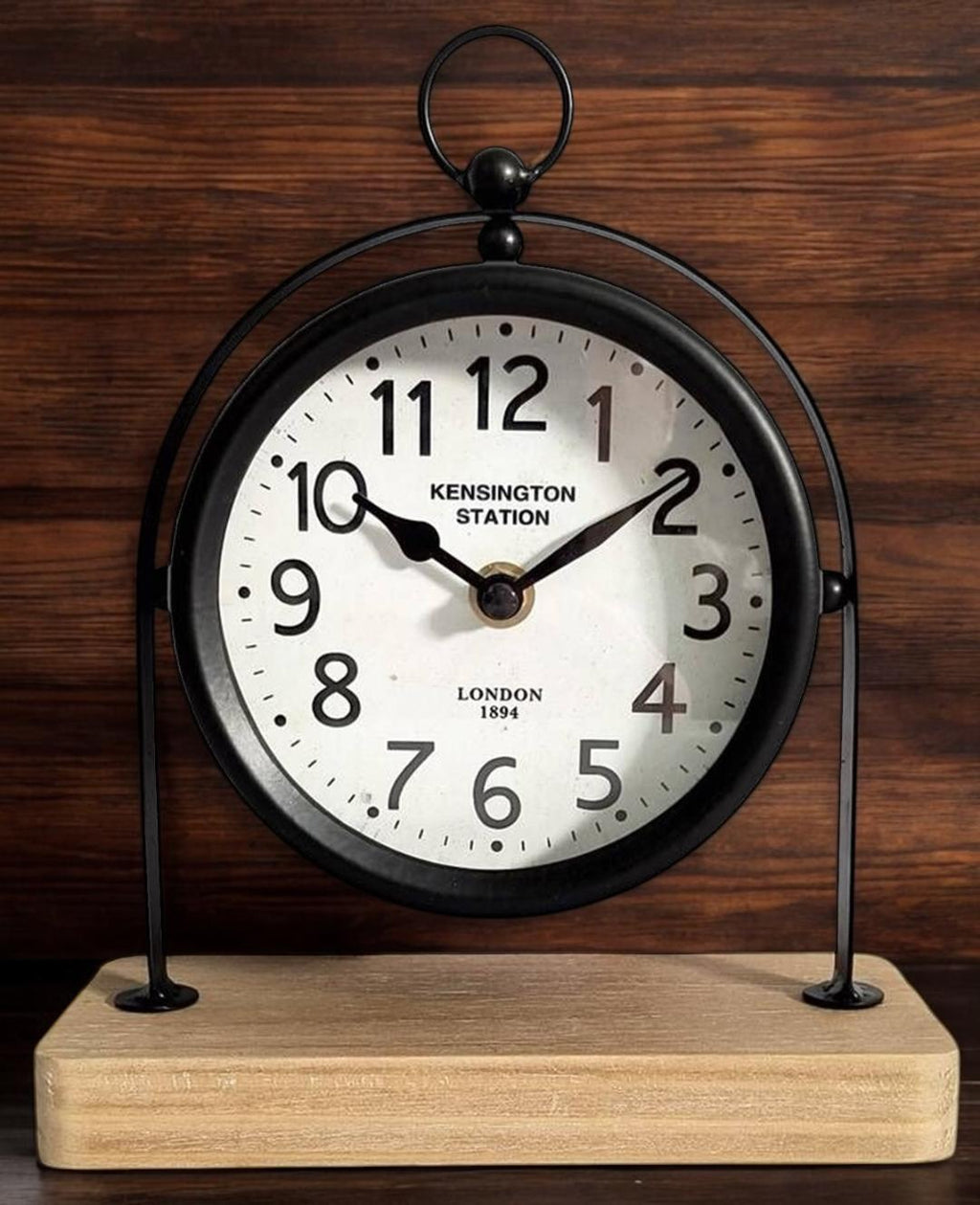 AcaciaHome Elegant Silent Sweep Mantel Clock (22CM Black Clock)