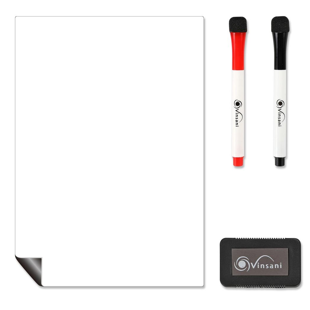 Vinsani A4 Whiteboard with 2 Markers and Eraser