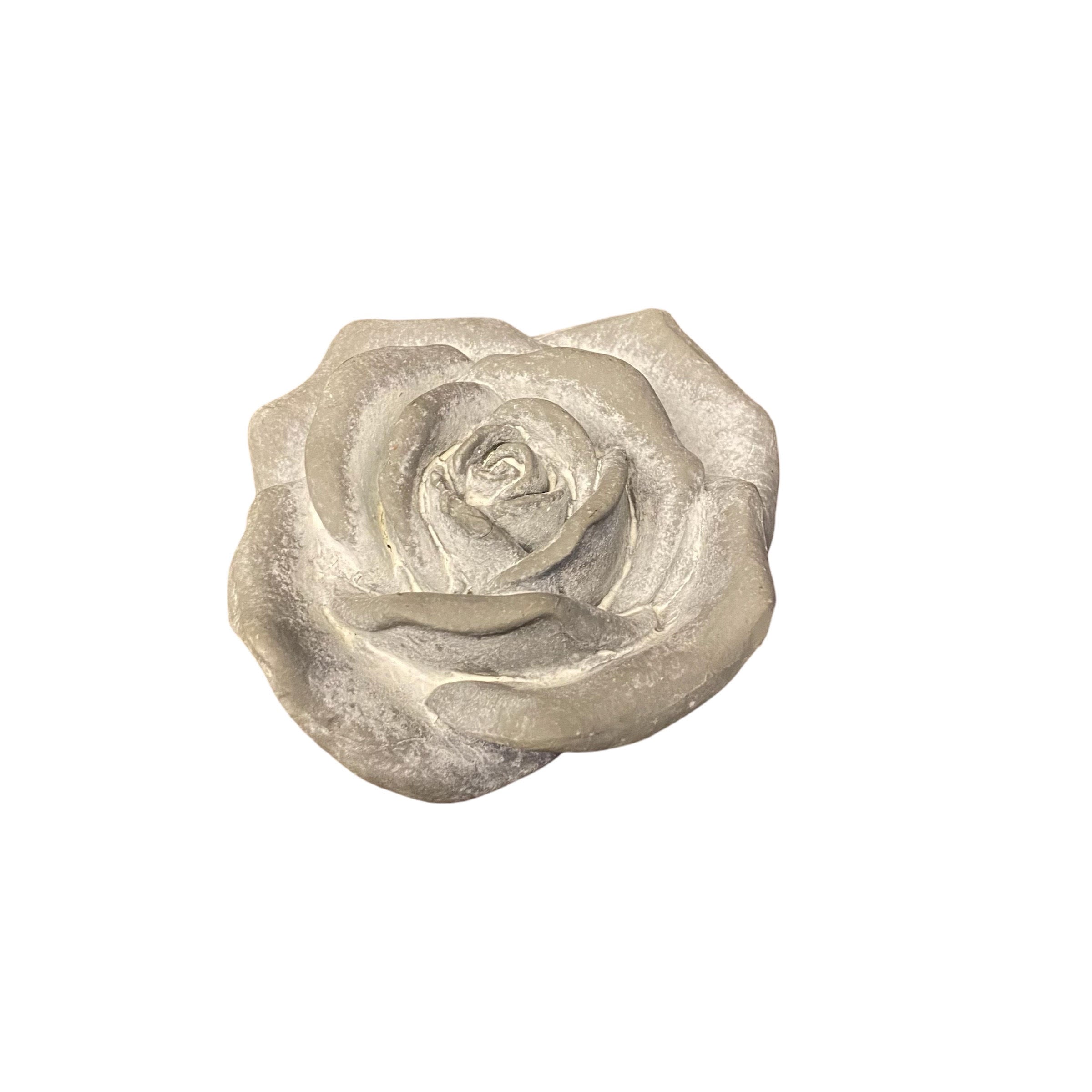 Flower on a Base Garden Ornament Resin Art Sculpture Figurine Stone Look 15cm