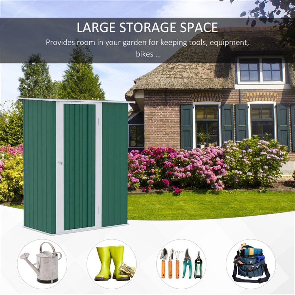Metal Outdoor Storage Shed, Garden Tool House Cabinet