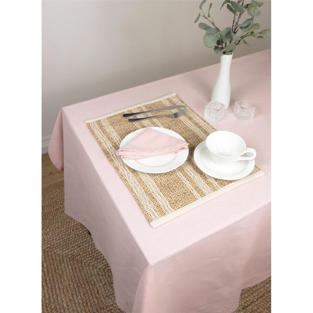 Avon 100% Cotton 240x140cm Blush Tablecloth