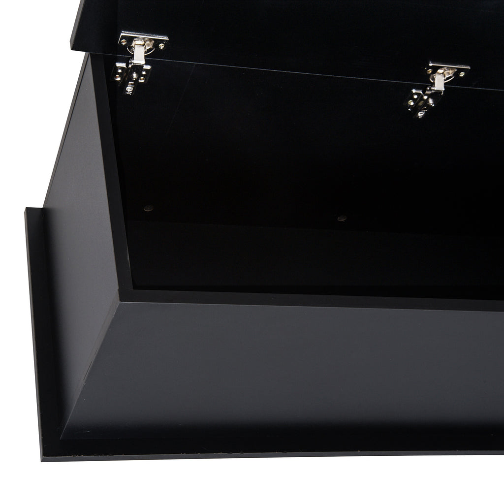 HOMCOM Ottoman Storage Box Chest Cabinet Keepsake With Lid Chipboard Black