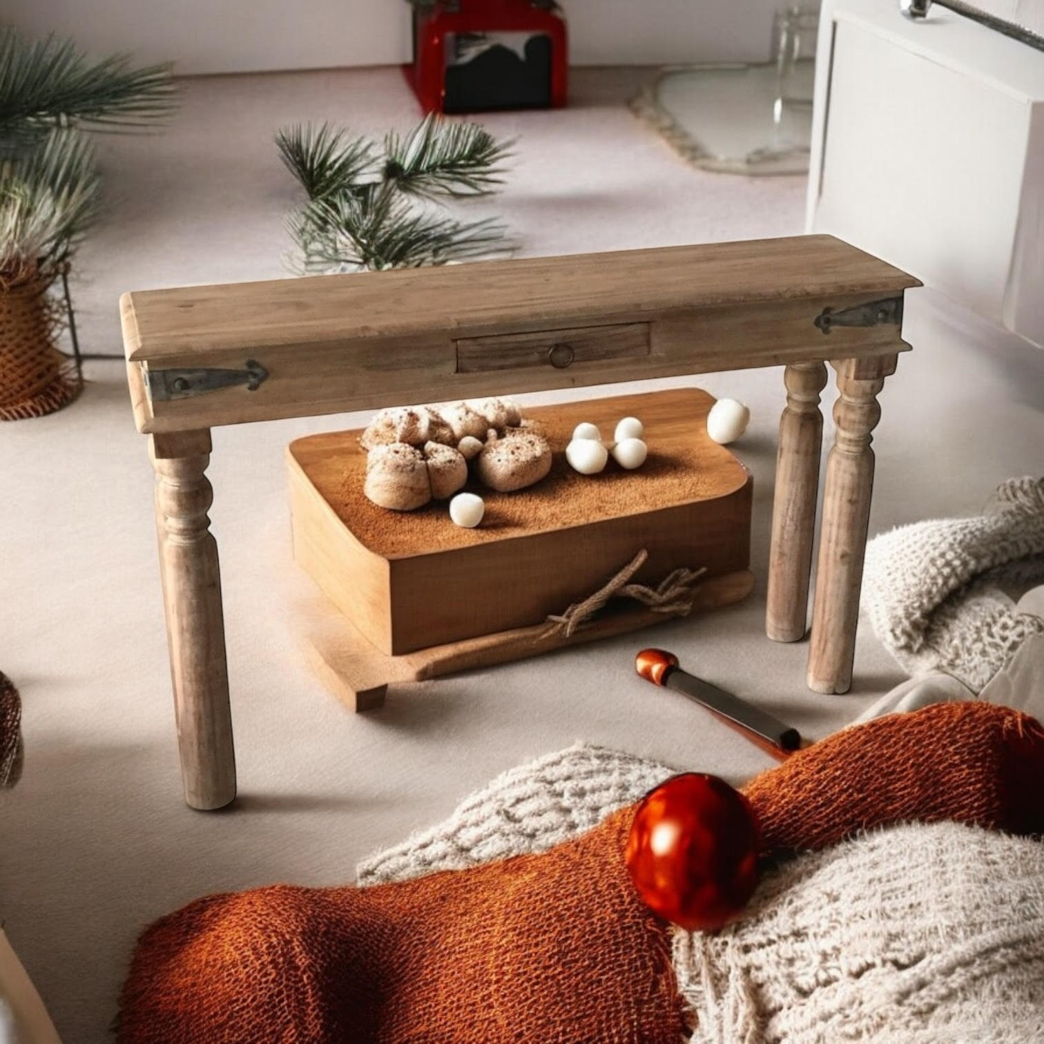 AcaciaHome Durable and Elegant Wooden Console Table