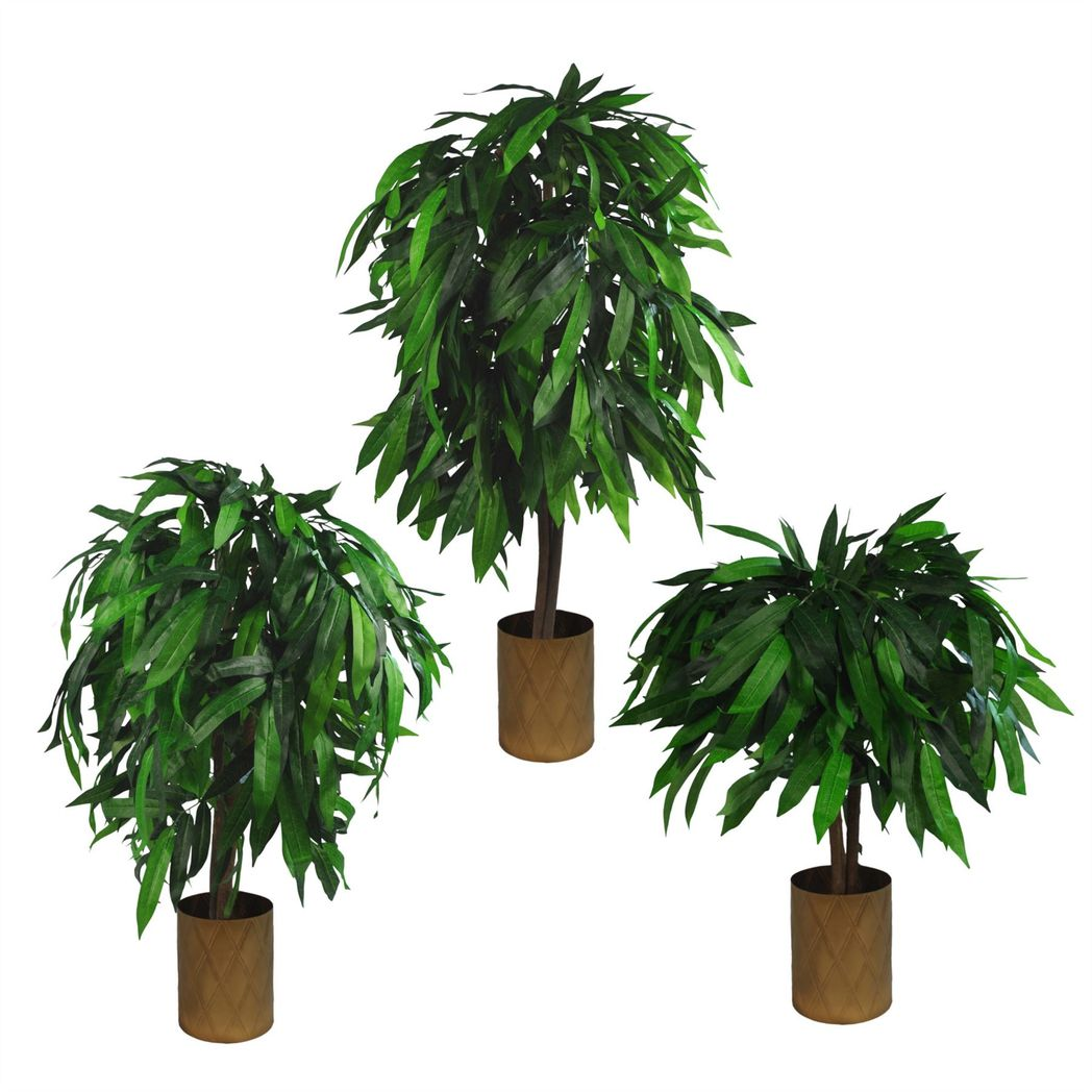 80cm Large Artificial Mango Tree Plant with Metal Planter