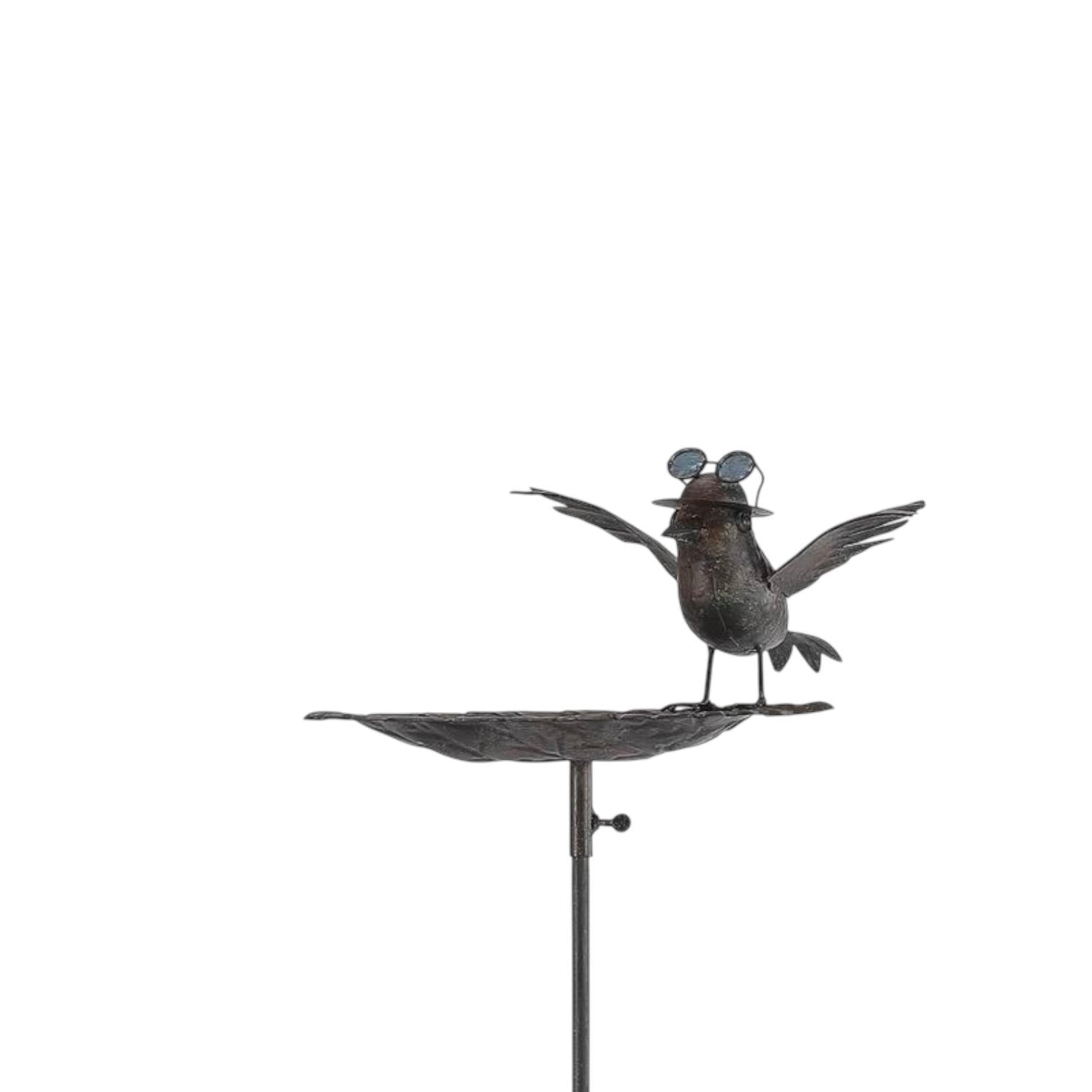 Stylish and Modern Metal Bird Feeder Birdbath Spinner Stake (Black, 50" Metal Bird)