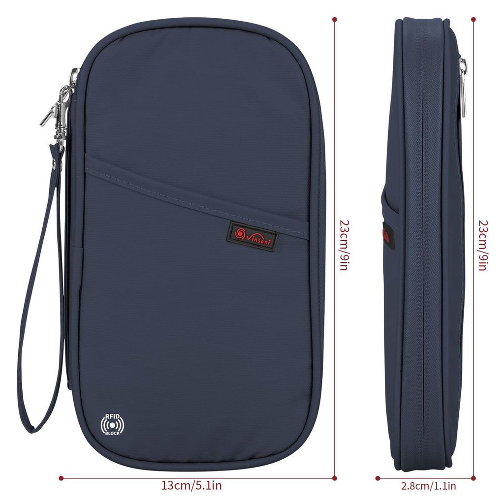 Vinsani Deluxe Passport Org Navy Blue