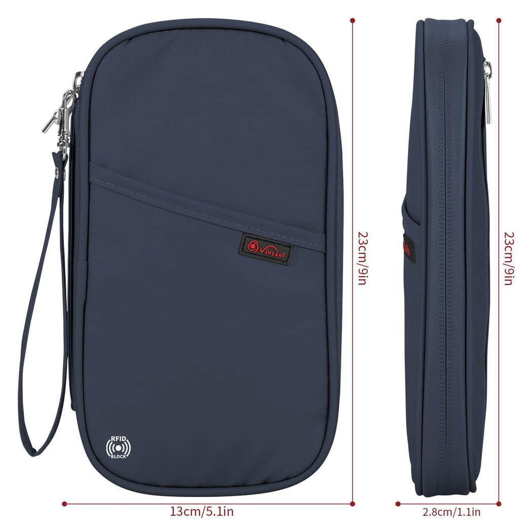 Vinsani Deluxe Passport Org Navy Blue
