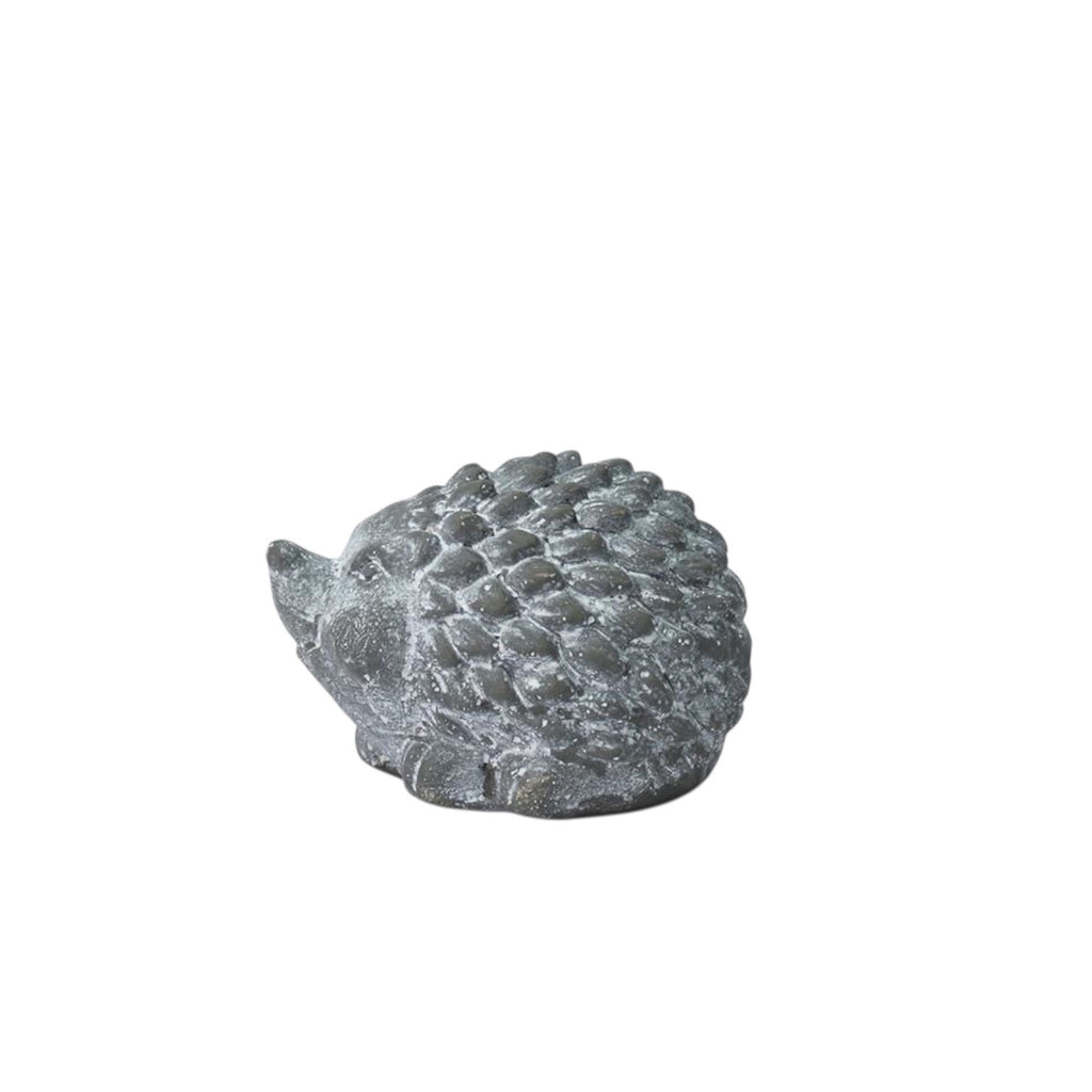 Durable Stone-Look Hedgehog Garden Sculpture (10cm Grey Hedgehog Statue)