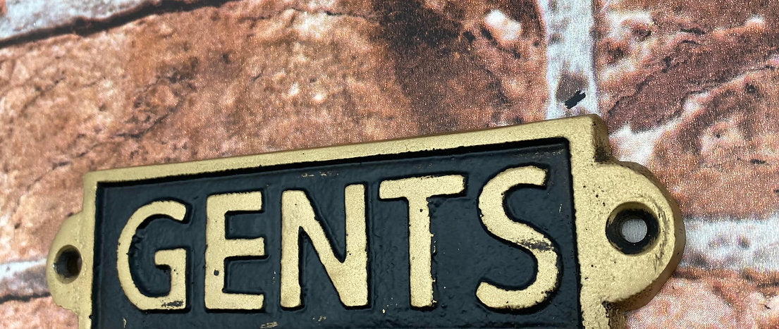 Gents Toilet Wall Sign 12x6cm for Birthday Gift, Home & Office Decor