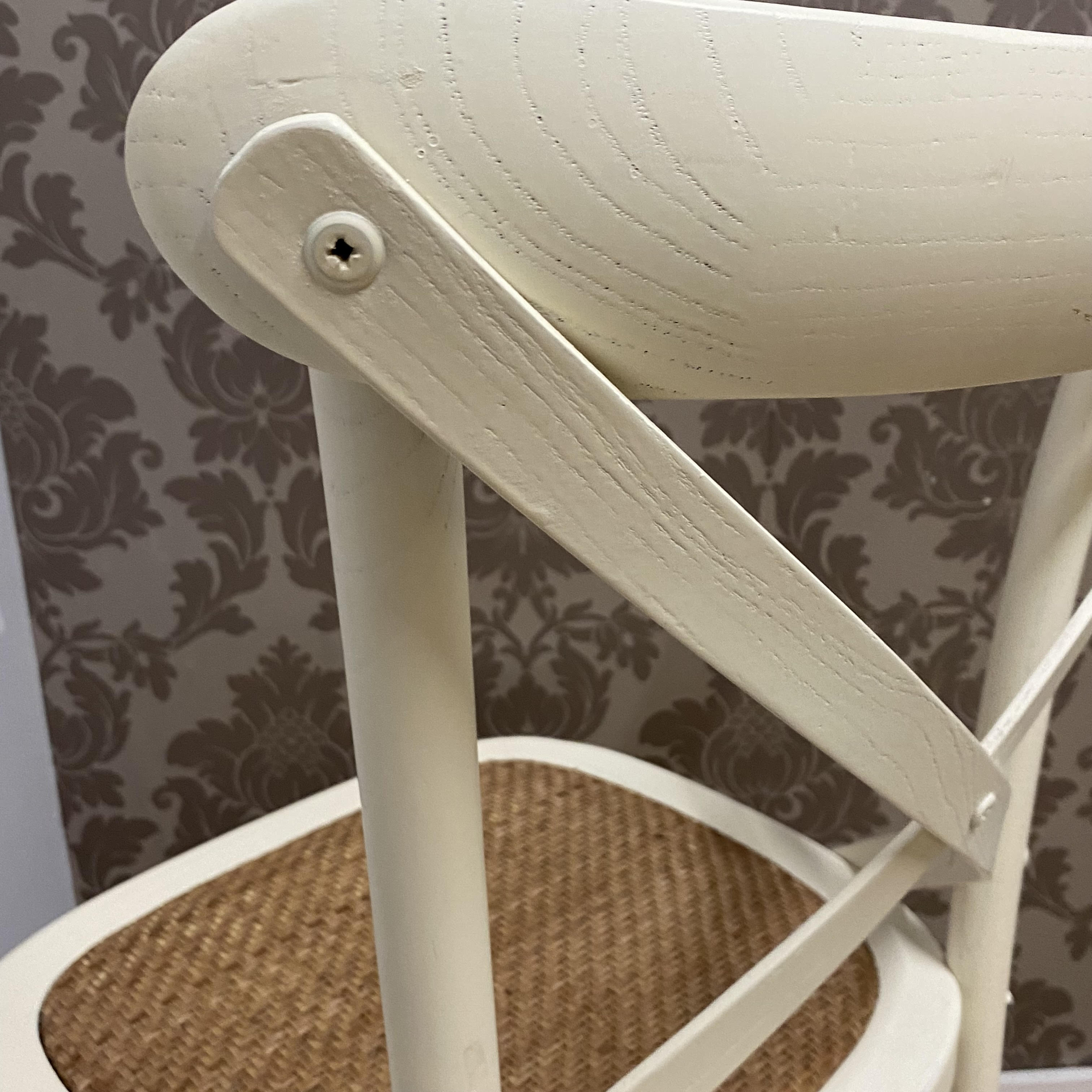 Hand Finished Cross Back Oak Wooden Cafe Chair (Cream)