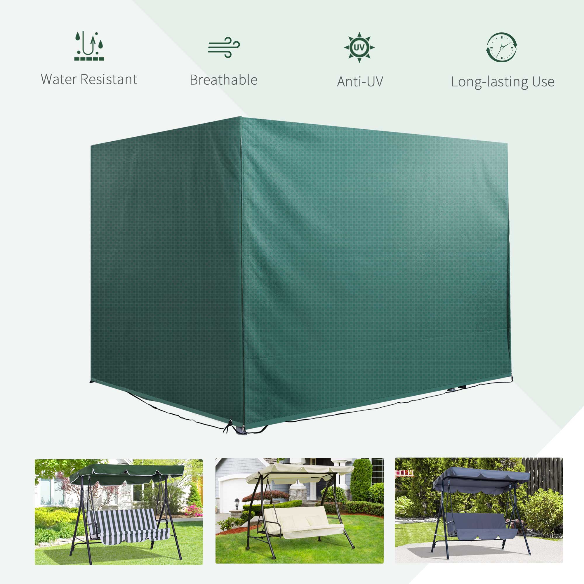 Large Patio Swing Chair Cover Outdoor Garden Furniture Protector Wind UV