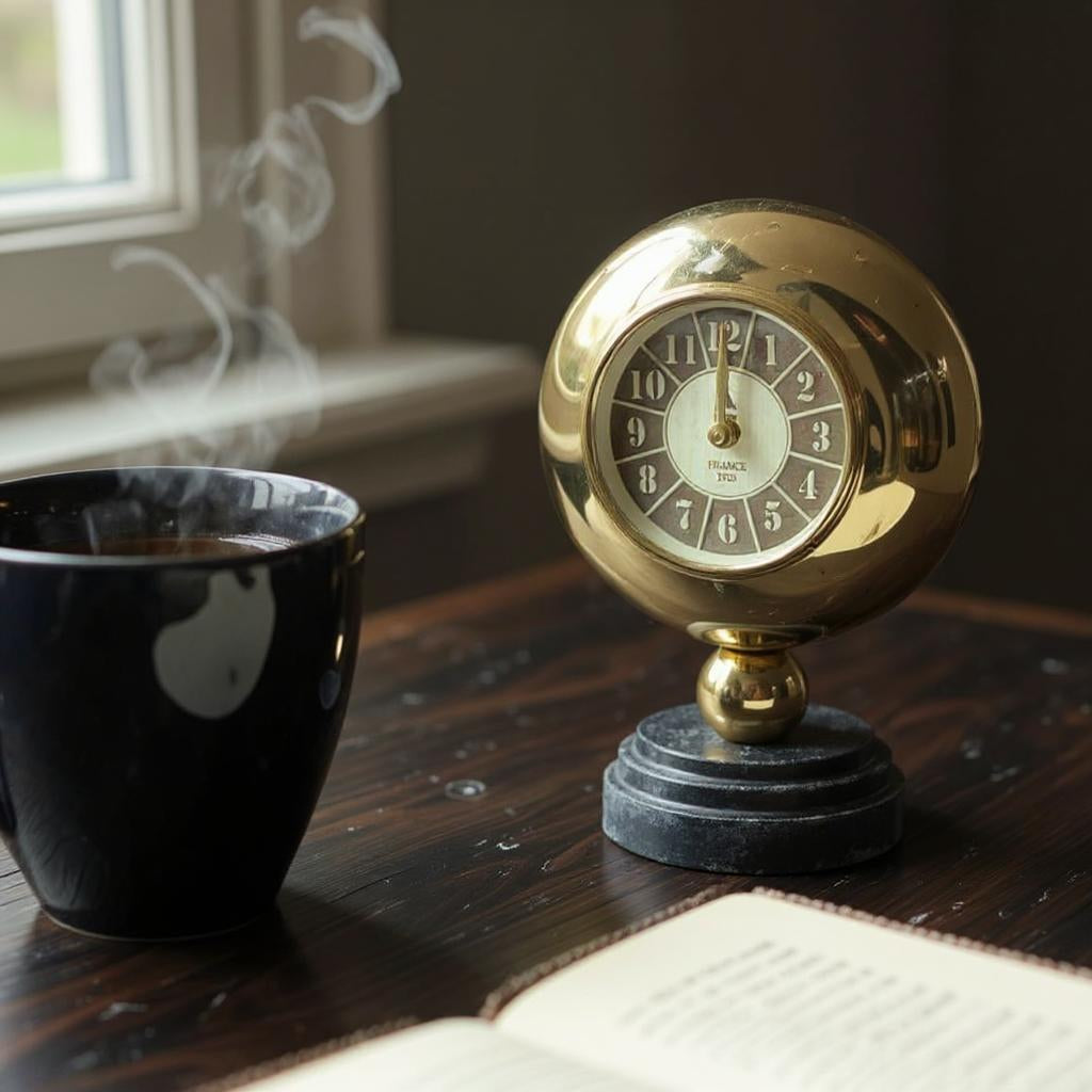 Gold Black Mantel Clock – Elegant Silent Sweep Tabletop Timepiece (30CM Mantel Clock)
