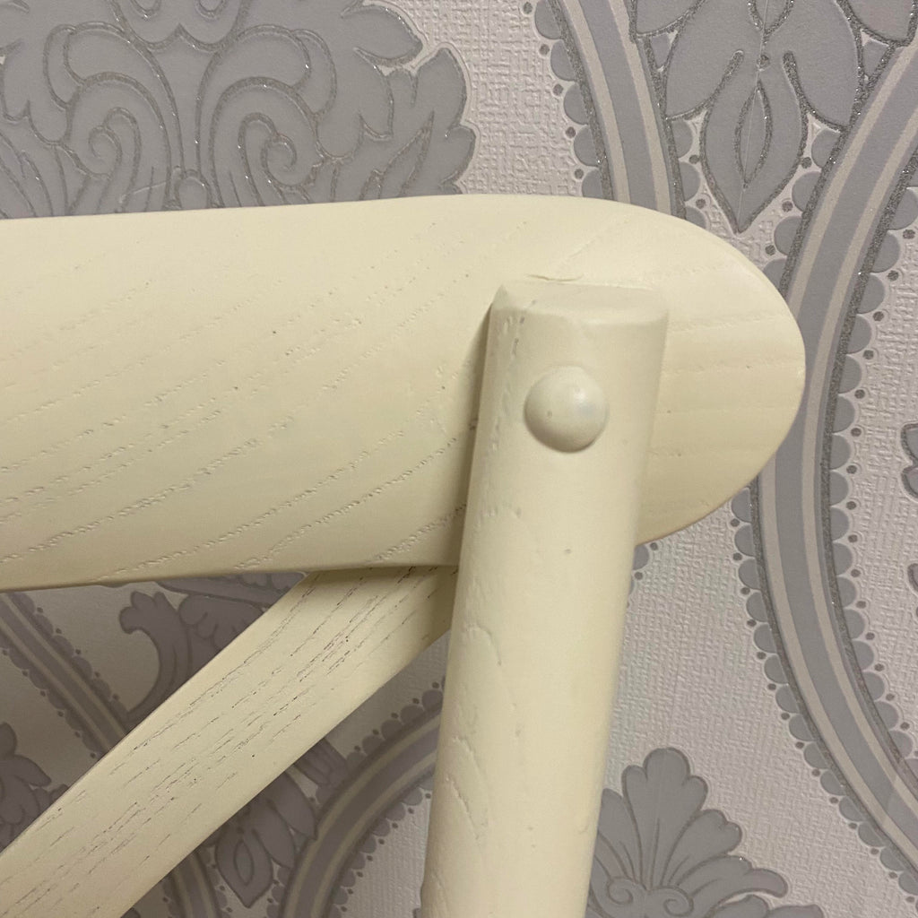 Hand Finished Cross Back Oak Wooden Cafe Chair (Cream)