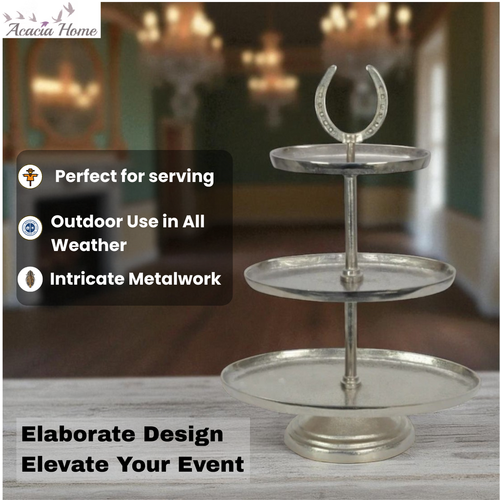 AcaciaHome Horseshoe 3 Tier Dessert Stand