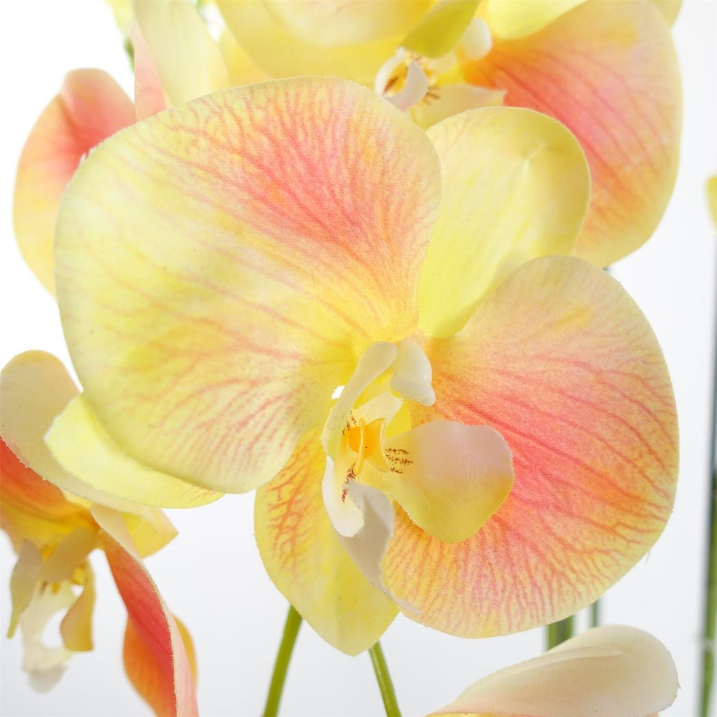 110cm Large Yellow Peach Orchid Plant Artifcial 41 REAL TOUCH flowers