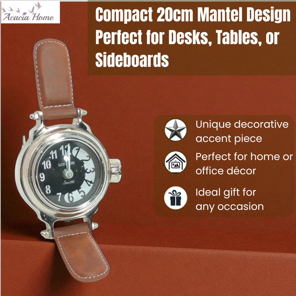 Stylish & Modern Chrome Watch Mantel Clock (22 CM Mantel Clock)
