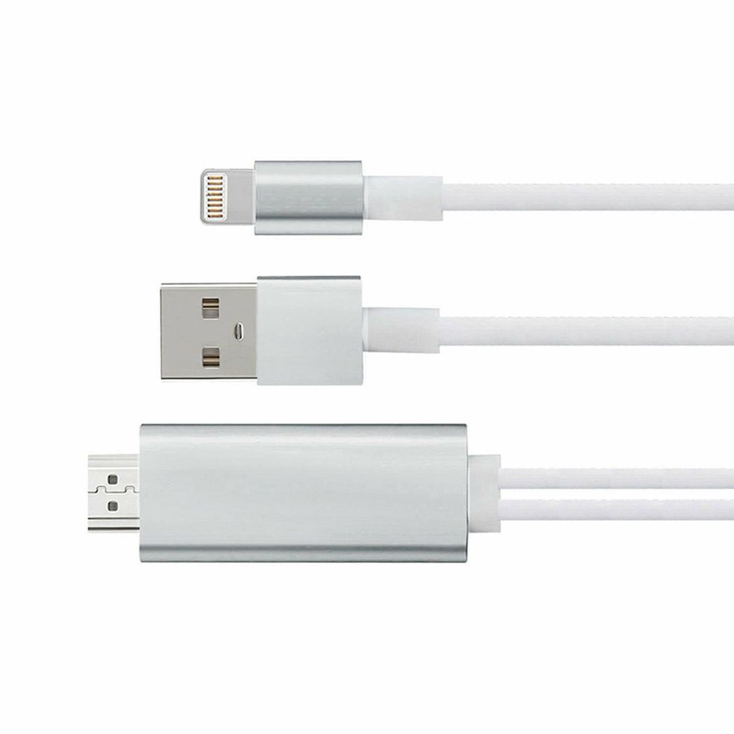 Aquarius Full HD Support HDMI Connector Cable for Phone/Pad Silver