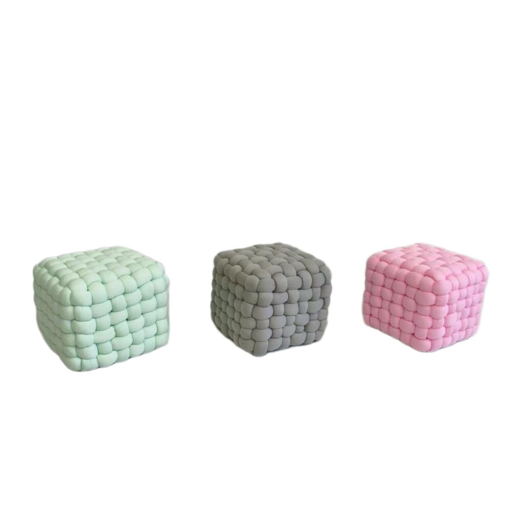AcaciaHome Modern Velvet Upholstered Square Footstool Ottoman